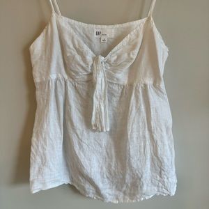 Linen front tie tank